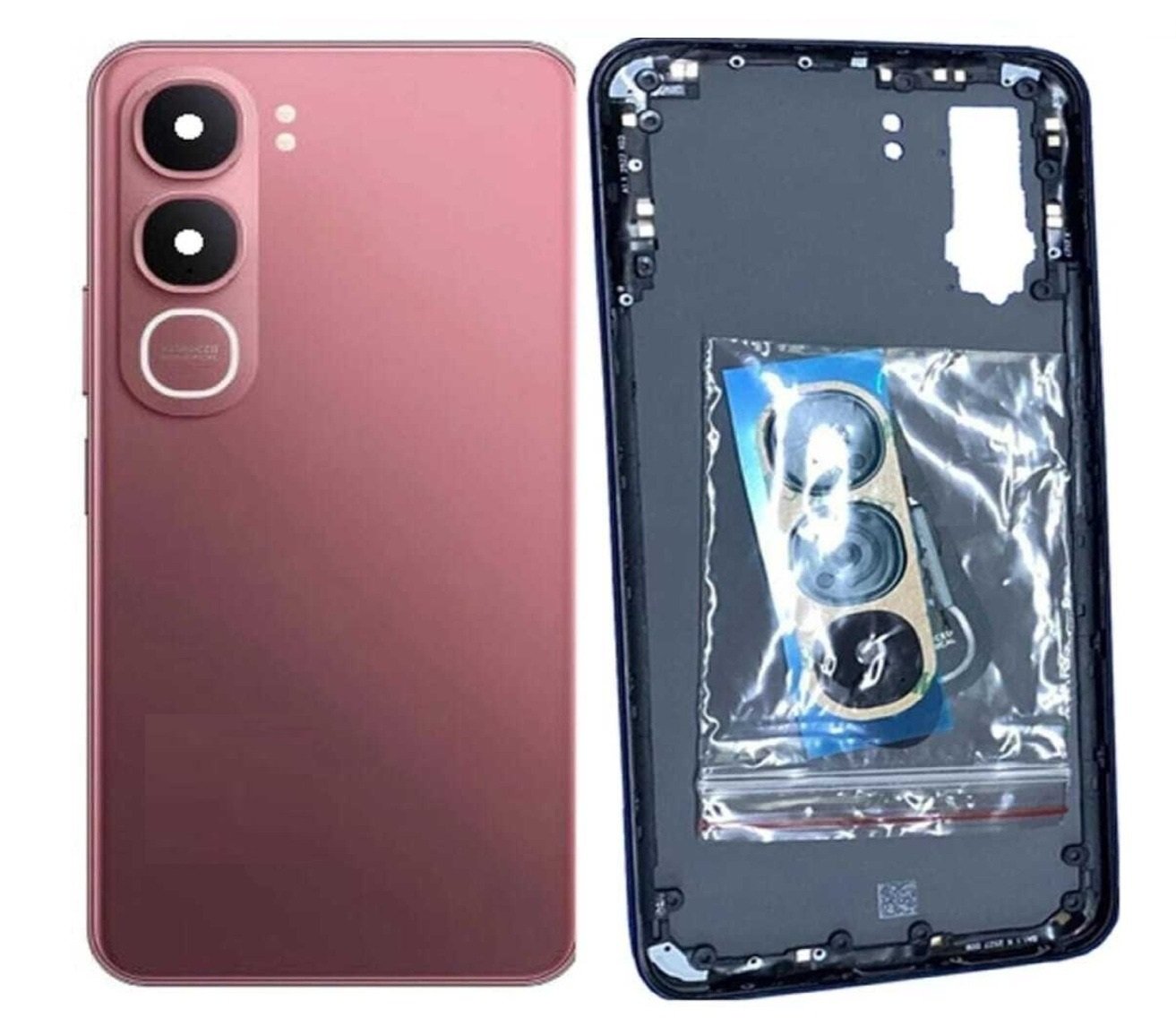 Vivo Y31 5G Full Body Housing Replacement Back Frame Middle Chassis with Side Keys – Purple, Green & Red Color: red