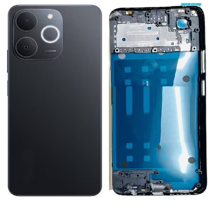 Realme Narzo 80 Lite 4G Full Body Housing Replacement Back Frame Middle Chassis with Side Keys – Blue, Black & Gold