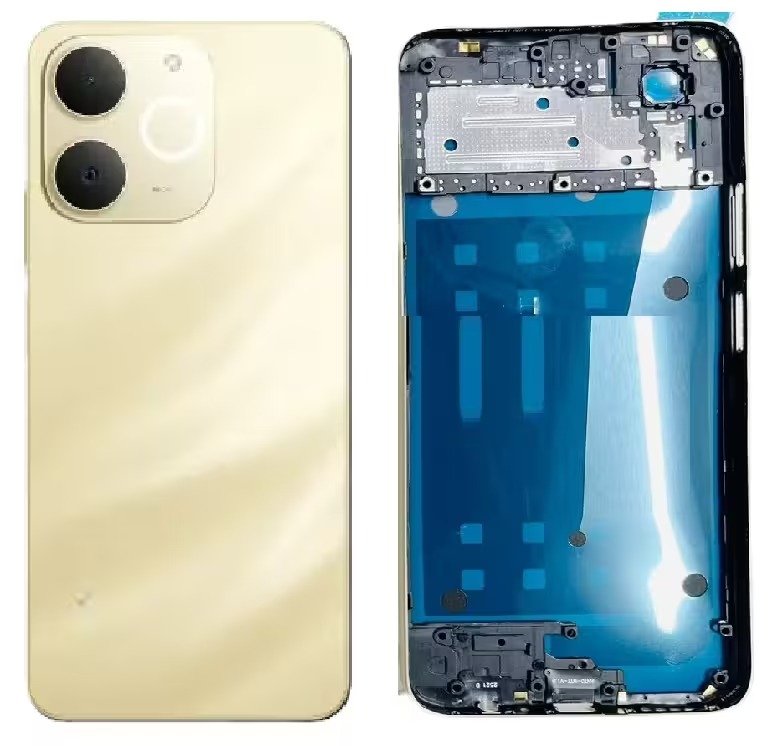 Realme Narzo 80 Lite 4G Full Body Housing Replacement Back Frame Middle Chassis with Side Keys – Blue, Black & Gold Color: GOLD