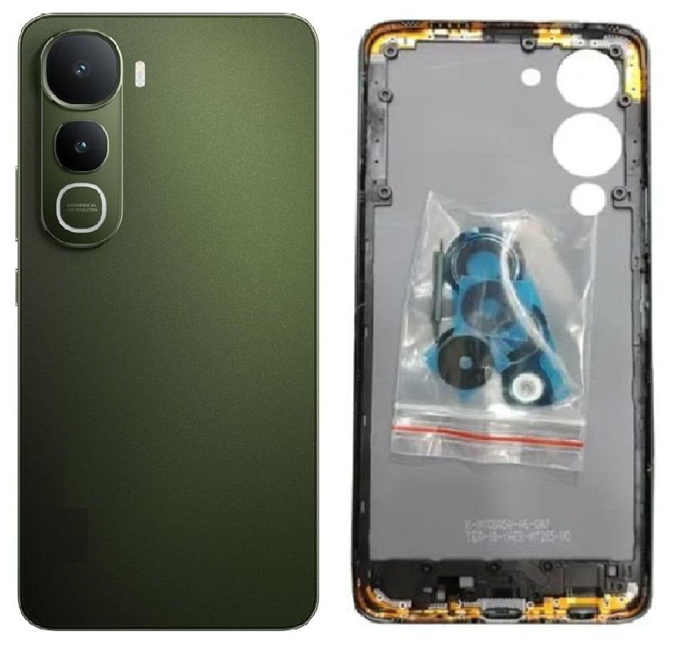 Vivo Y400 Pro 5G Full Body Housing Replacement Back Frame Middle Chassis with Side Keys – Gold, Green, Maroon & White Color: GREEN