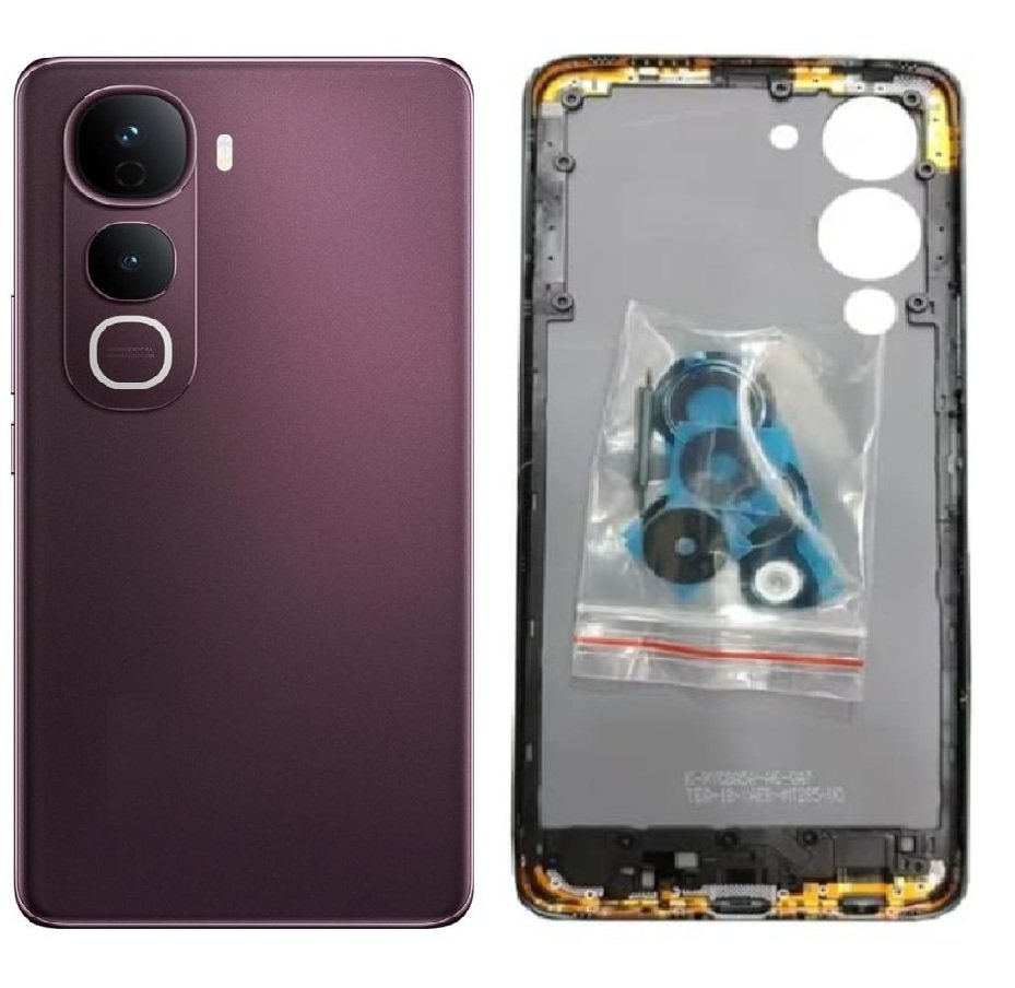 Vivo Y400 Pro 5G Full Body Housing Replacement Back Frame Middle Chassis with Side Keys – Gold, Green, Maroon & White Color: MAROON