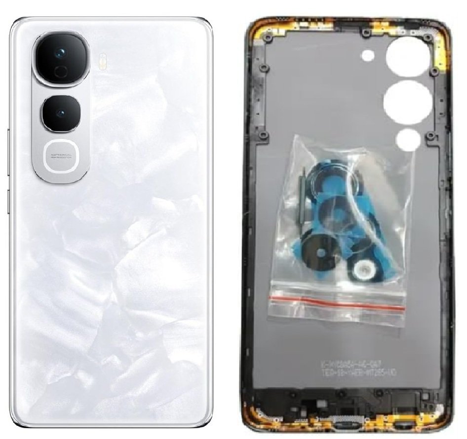 Vivo Y400 Pro 5G Full Body Housing Replacement Back Frame Middle Chassis with Side Keys – Gold, Green, Maroon & White Color: WHITE