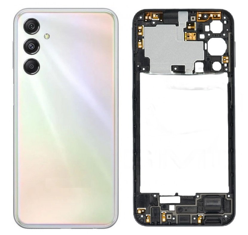 Samsung Galaxy M34 5G Full Body Housing Replacement Back Frame Middle Chassis with Side Keys – Black, White & Green Color: WHITE