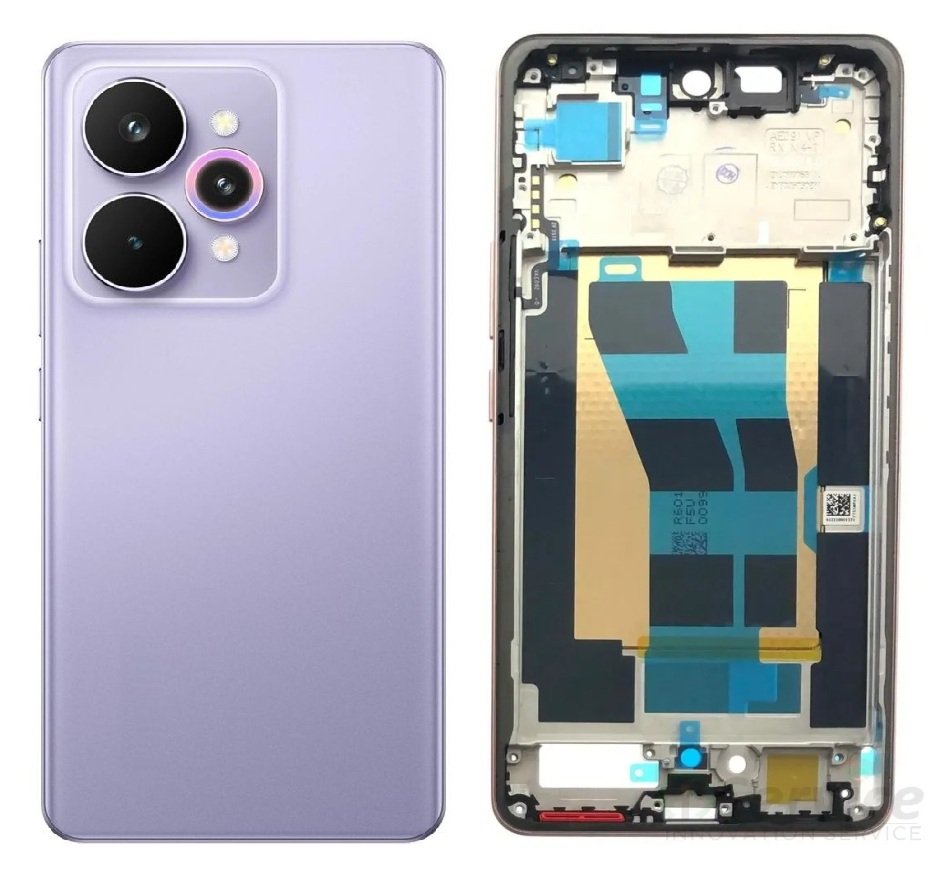 Realme 15 Pro 5G Full Body Housing Replacement Back Frame Middle Chassis with Side Keys – Black, Purple, White & Brown Color: PURPLE