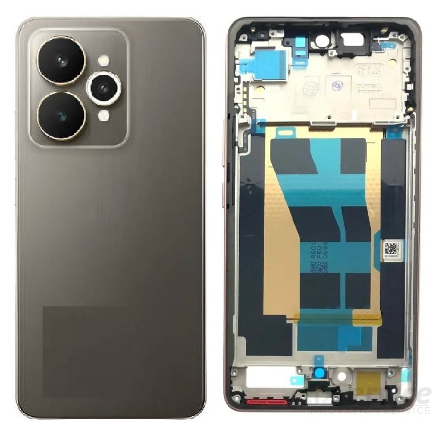 Realme 15 Pro 5G Full Body Housing Replacement Back Frame Middle Chassis with Side Keys – Black, Purple, White & Brown Color: BROWN