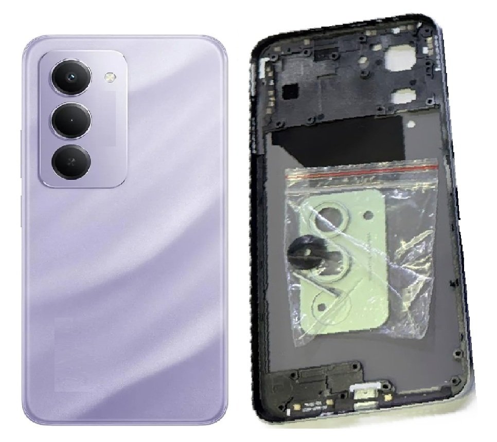Redmi 15 5G Full Body Housing Replacement Back Frame Middle Chassis with Side Keys – Gold, Green, Black, Purple & White Color: PURPLE