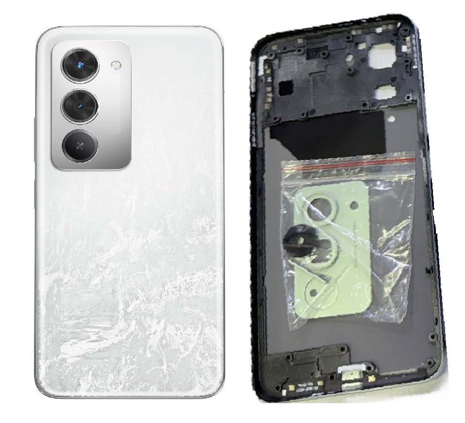 Redmi 15 5G Full Body Housing Replacement Back Frame Middle Chassis with Side Keys – Gold, Green, Black, Purple & White Color: WHITE