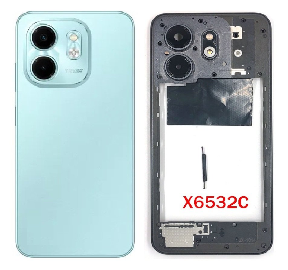 Infinix Smart 9 HD 4G Full Body Housing Replacement Back Frame Middle Chassis with Side Keys – Black, Blue, Grey & Orange Color: BLUE