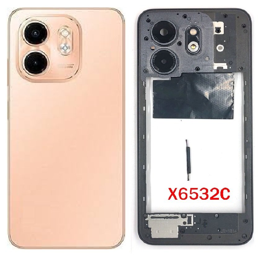 Infinix Smart 9 HD 4G Full Body Housing Replacement Back Frame Middle Chassis with Side Keys – Black, Blue, Grey & Orange Color: ORANGE