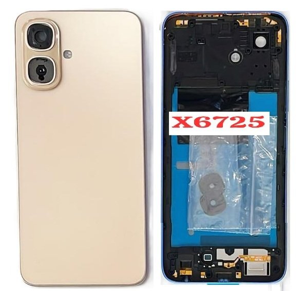 Infinix Smart 10 4G Full Body Housing Replacement Back Frame Middle Chassis with Side Keys – Black, Grey, Blue & Gold Color: GOLD