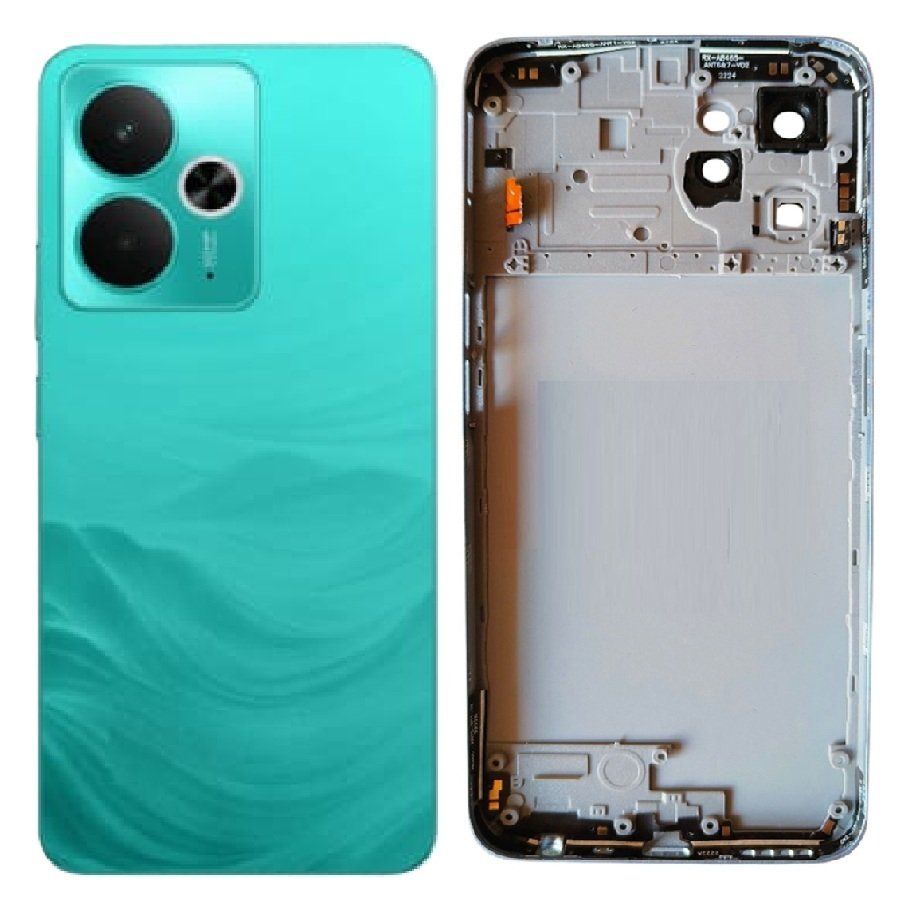 Realme 14T 5G Full Body Housing Replacement Back Frame Middle Chassis with Side Keys – Black, Green & Purple Color: GREEN