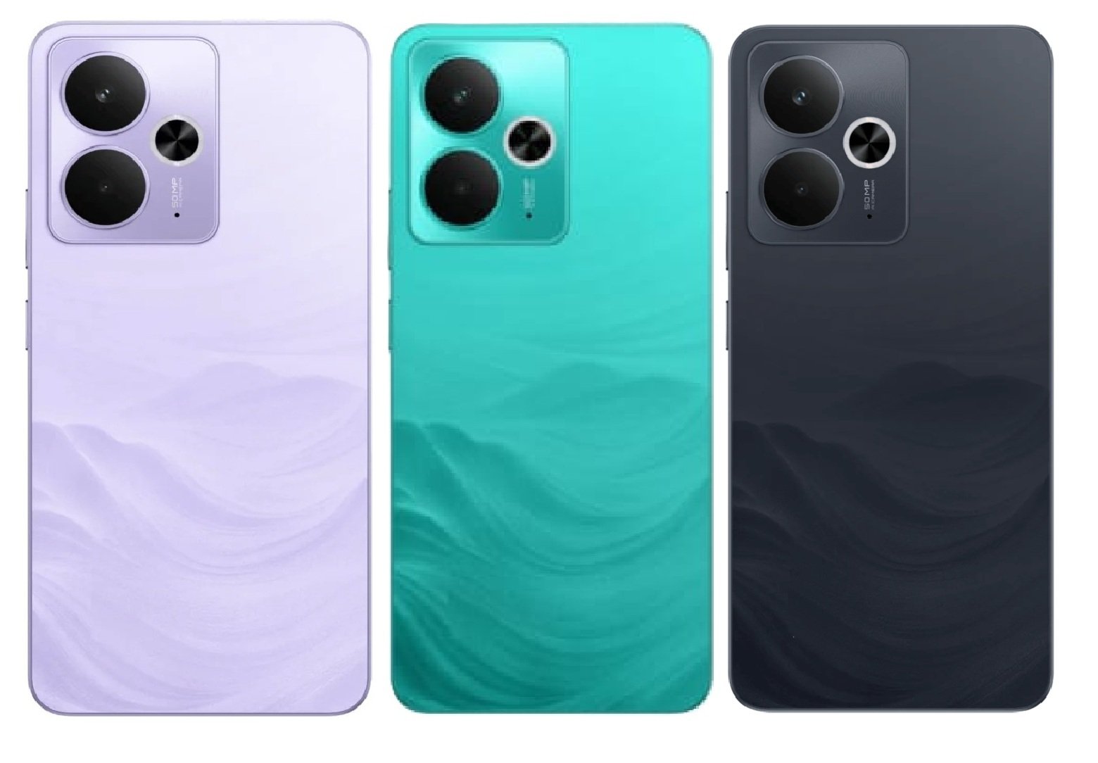 Realme 14T 5G Full Body Housing Replacement Back Frame Middle Chassis with Side Keys – Black, Green & Purple