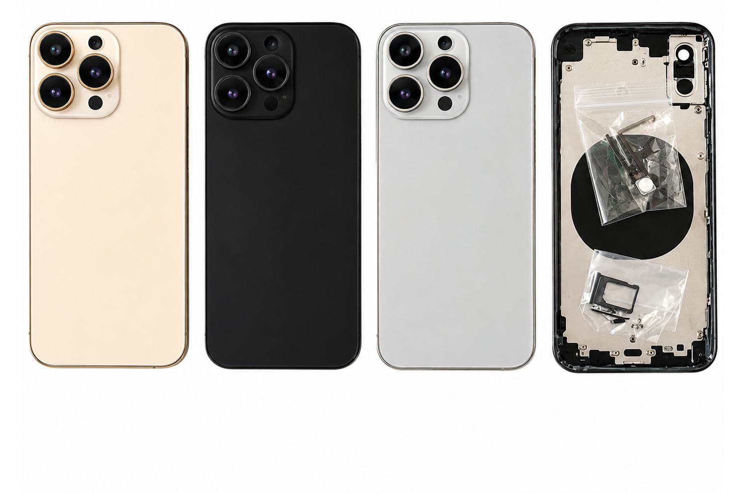 Back Panel Housing Body Converter for Apple iPhone XS to iPhone 16 Pro – Black, White & Gold