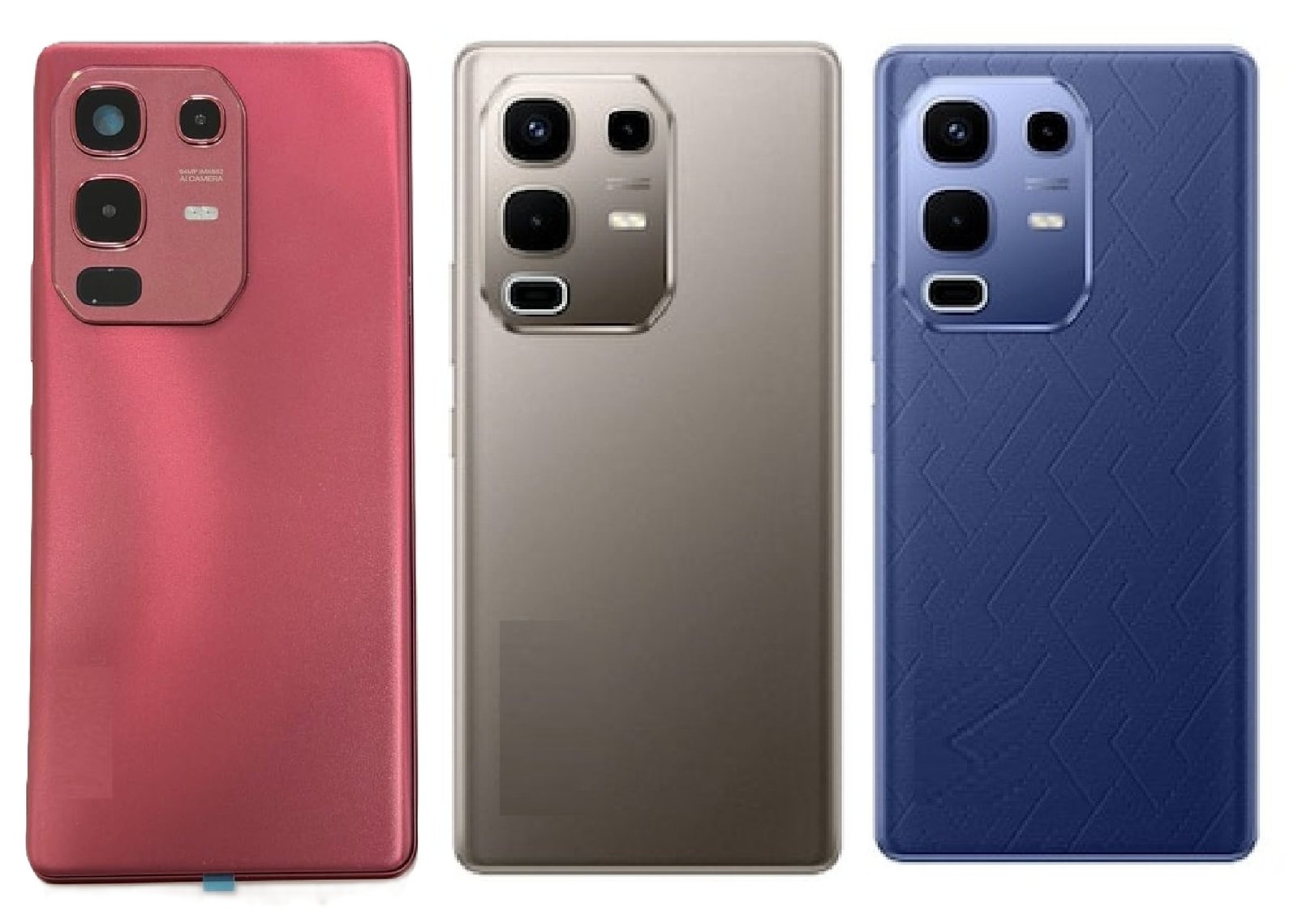 Infinix Note 50S 5G Full Body Housing Back Frame Middle Chassis with Side Keys – Red, Grey & Blue