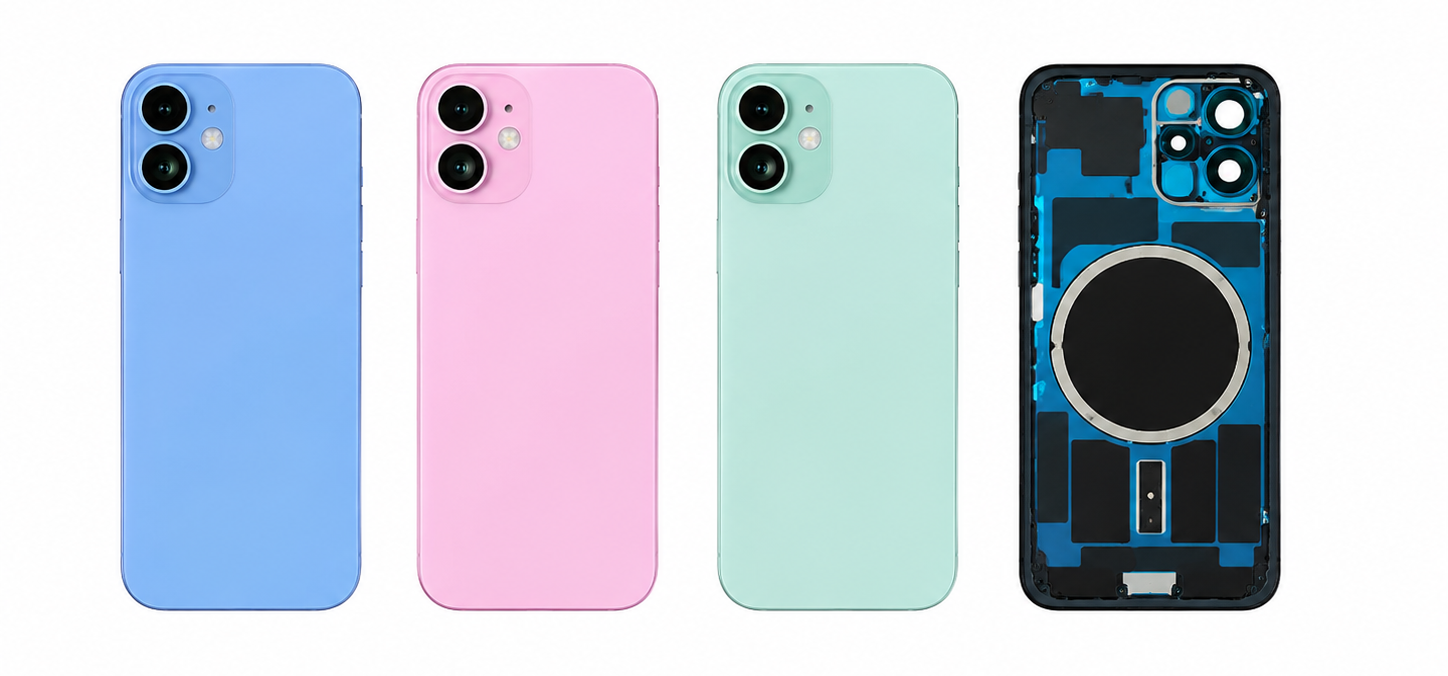 iPhone 16 Back Panel – Blue, Pink & Green
