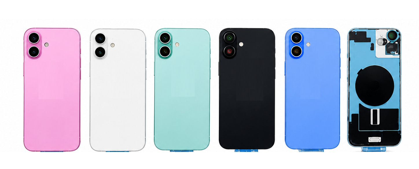 iPhone 16 Plus Back Panel – Pink, White, Green, Black & Blue