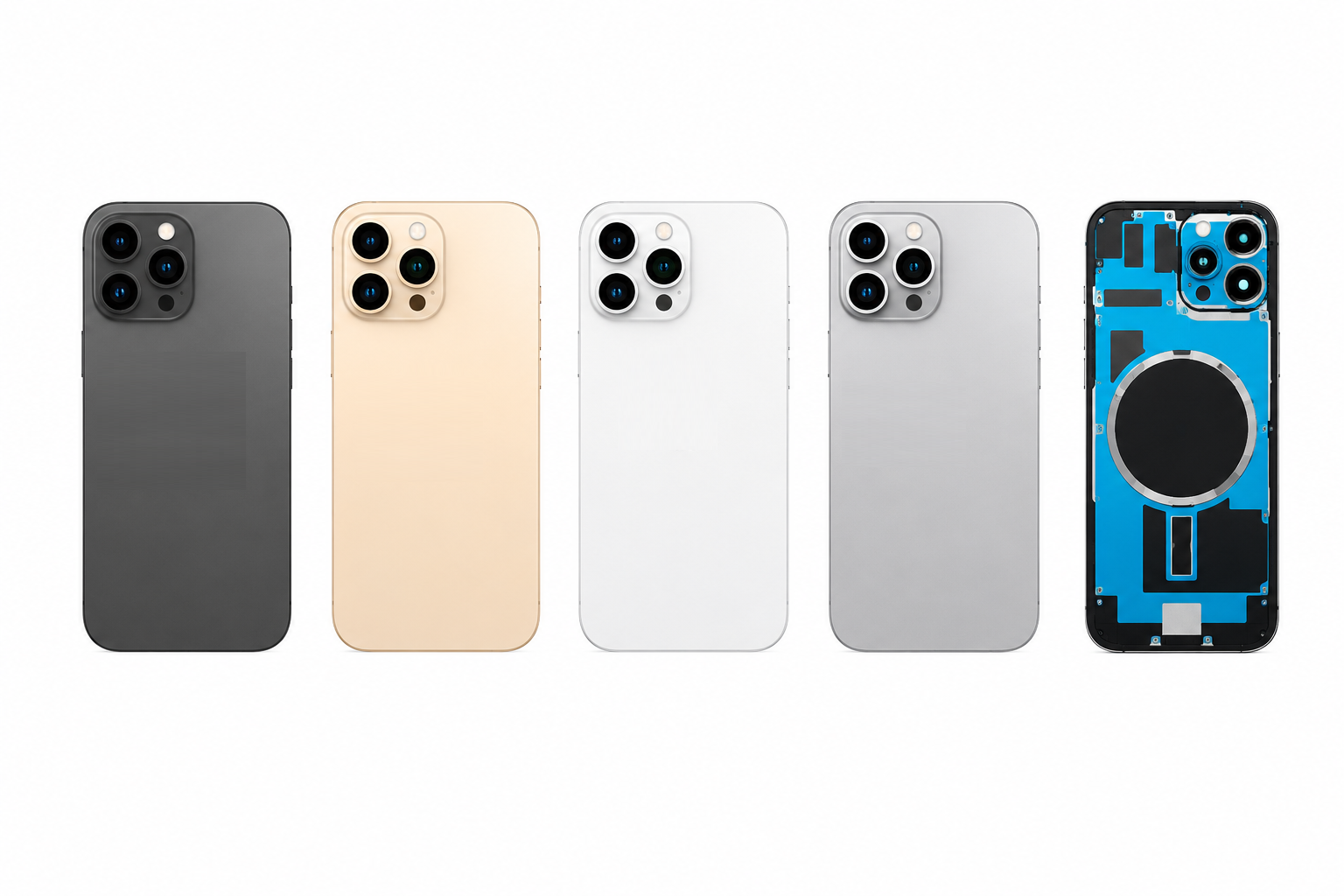 iPhone 16 Pro Back Panel – Black, Gold, White & Grey