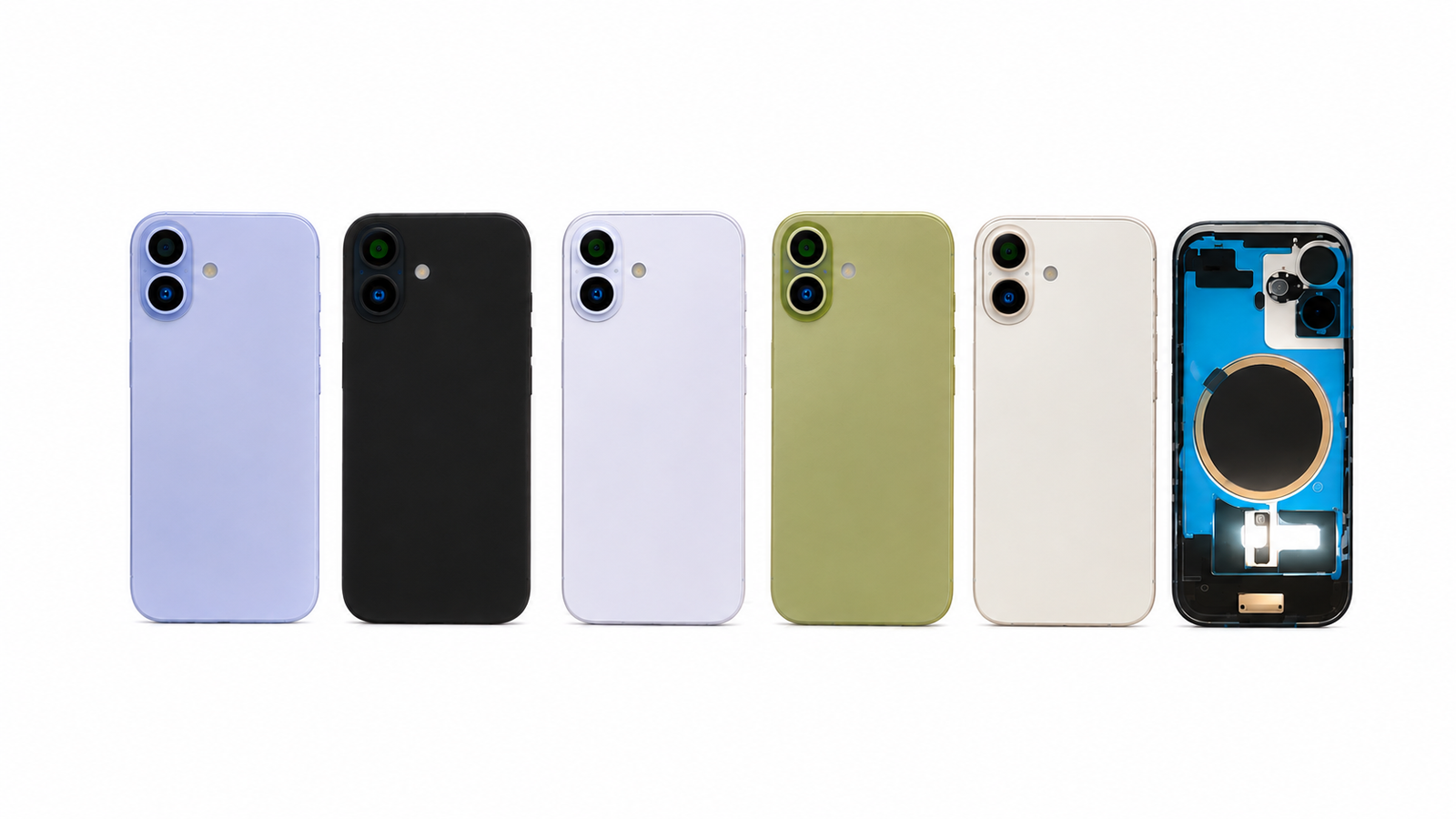 iPhone 17 Back Panel – Blue, Black, Purple, Green & White