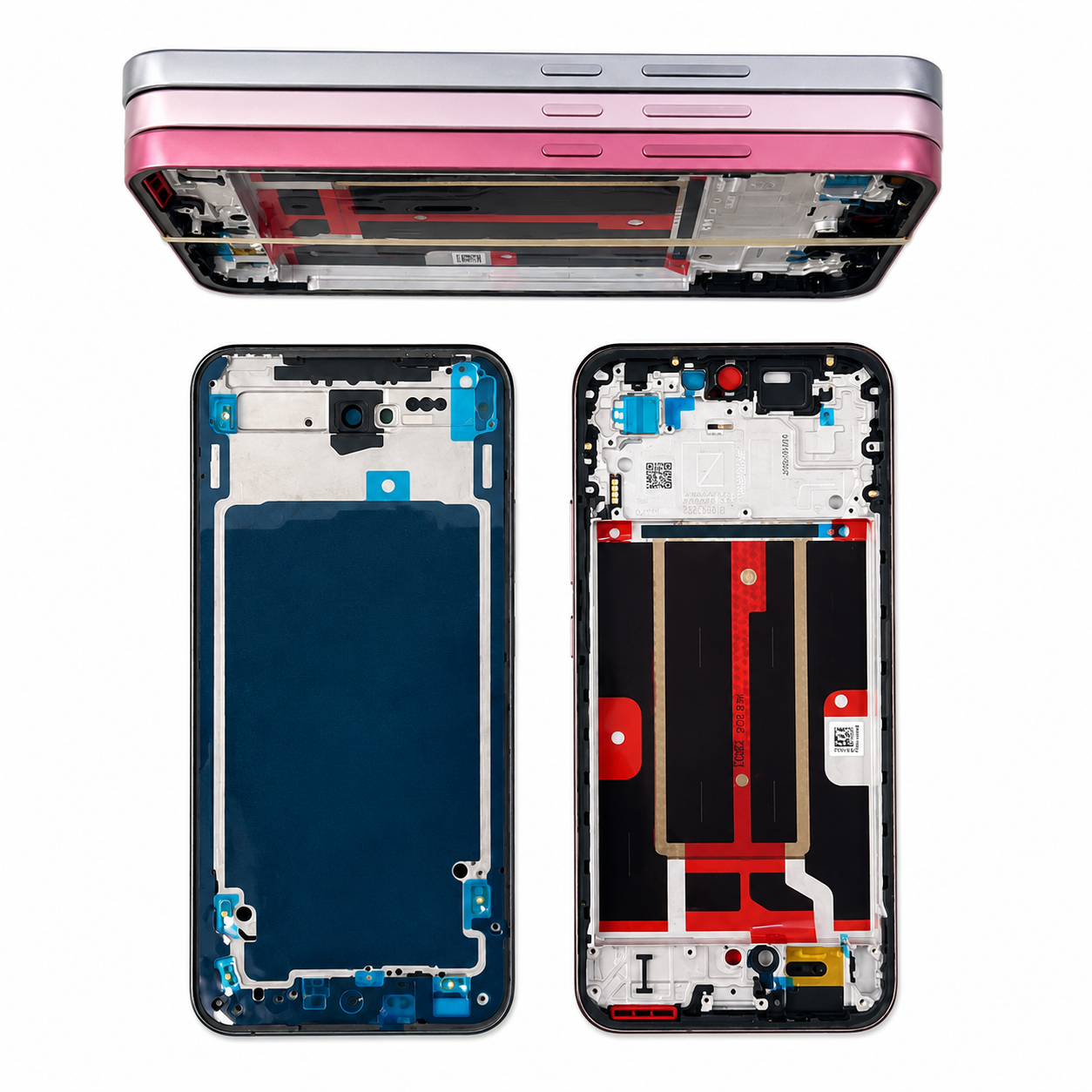 OPPO F31 5G Middle Frame – Red, Pink & Grey