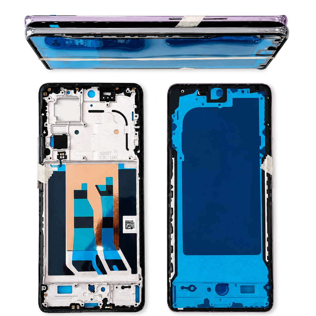 OPPO Reno 10 Pro 5G Middle Frame – Silver & Purple