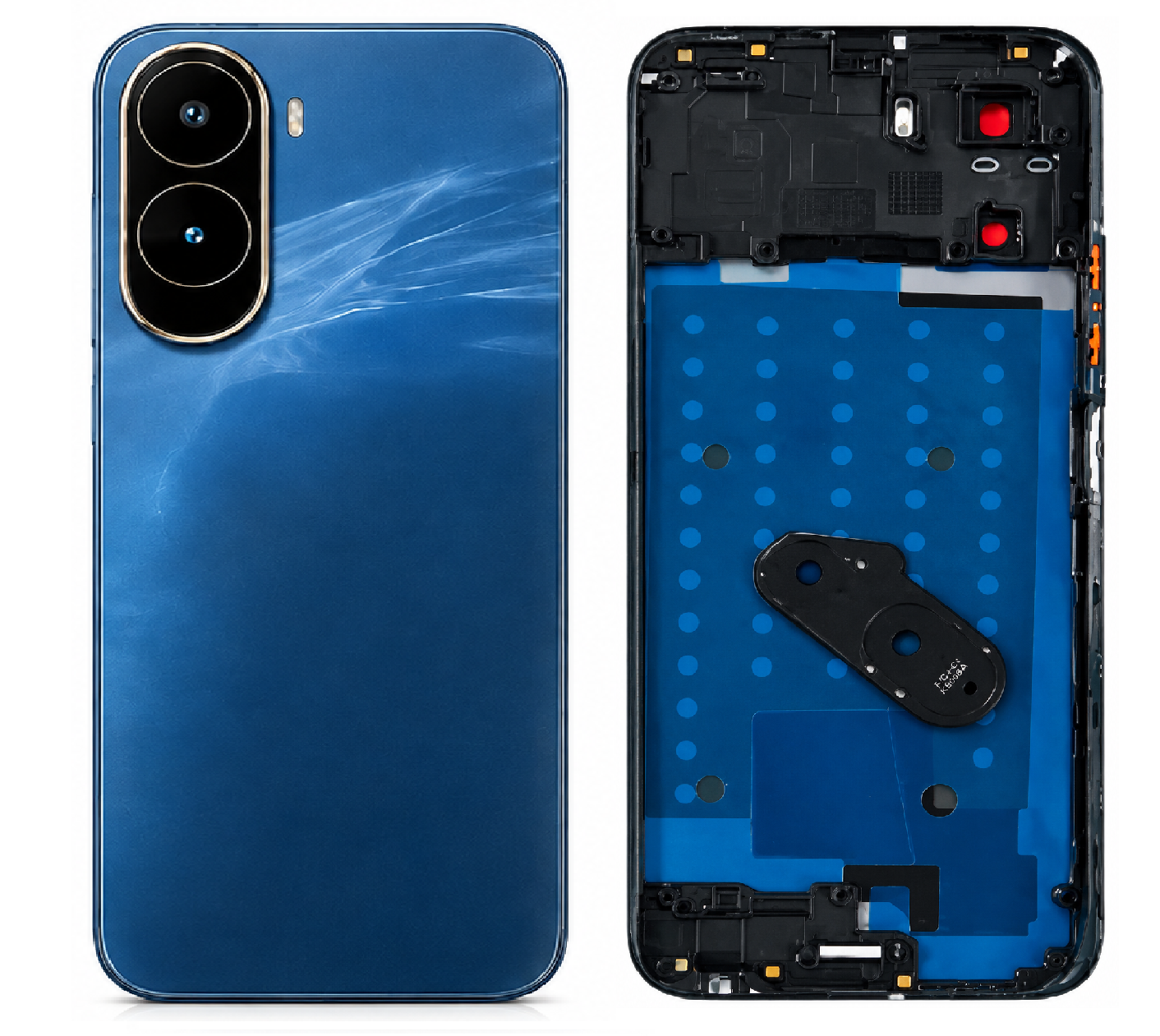 POCO C81 5G Full Body Housing Back Frame Middle Chassis with Side Keys – Black, Blue & Gold