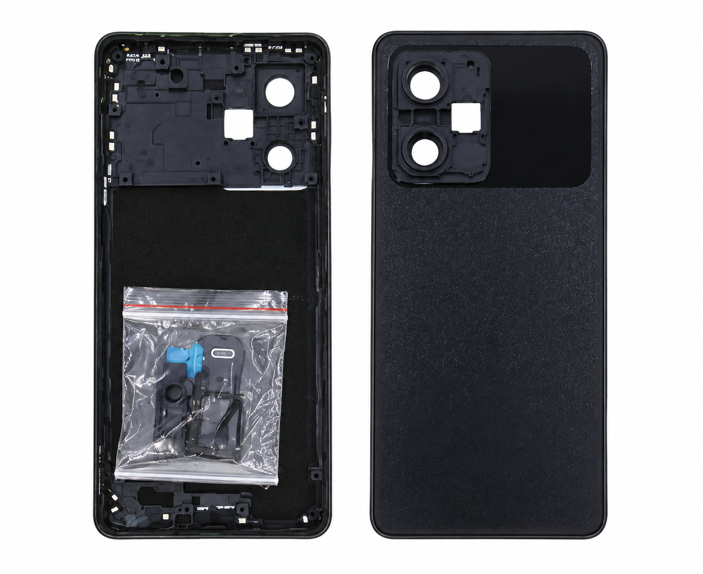 POCO X5 Pro 5G Full Body Housing Back Frame Middle Chassis with Side Keys – Black
