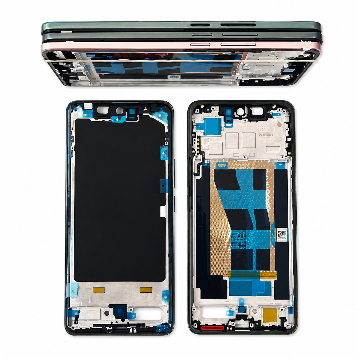 Realme 15 5G Middle Frame – Pink, green & Grey