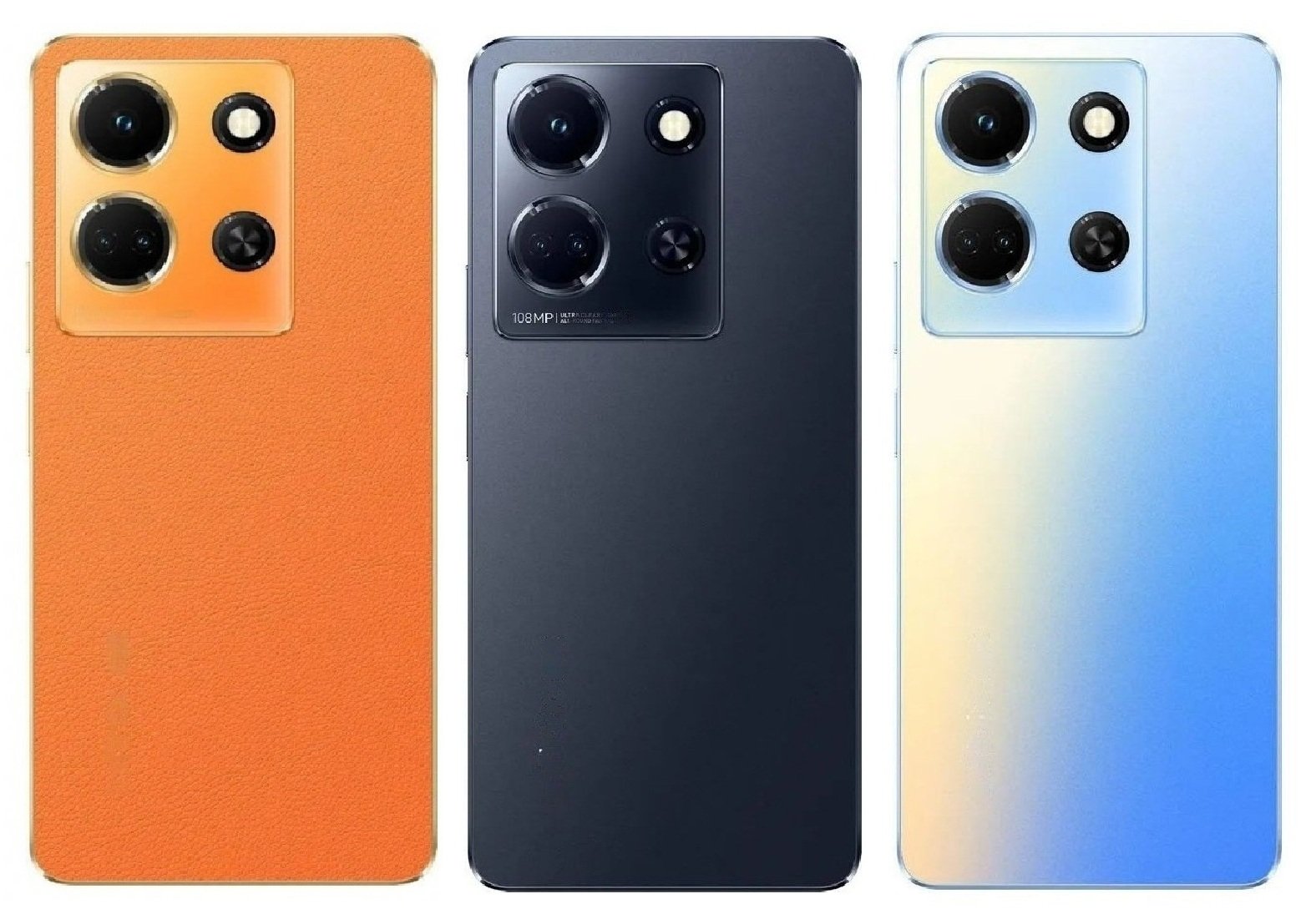 Infinix Note 30 5G Full Body Housing Replacement Back Frame Middle Chassis with Side Keys – Orange, Blue & Black