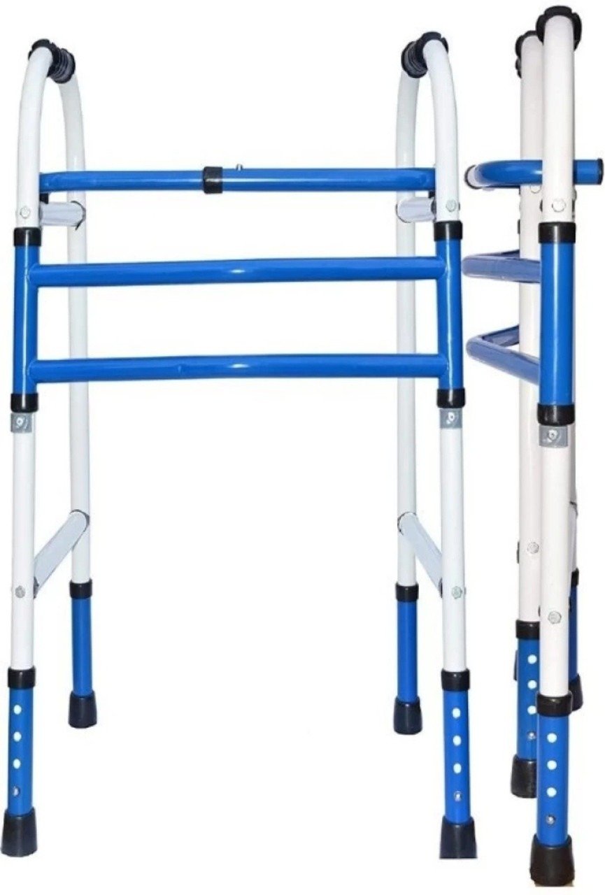 Height Adjustable Folding Walker with Double Bar for Elderly & Senior Citizens