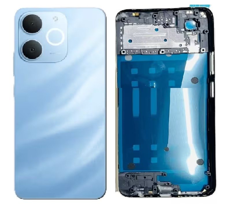 Realme Narzo 80 Lite 4G Full Body Housing Replacement Back Frame Middle Chassis with Side Keys – Blue, Black & Gold