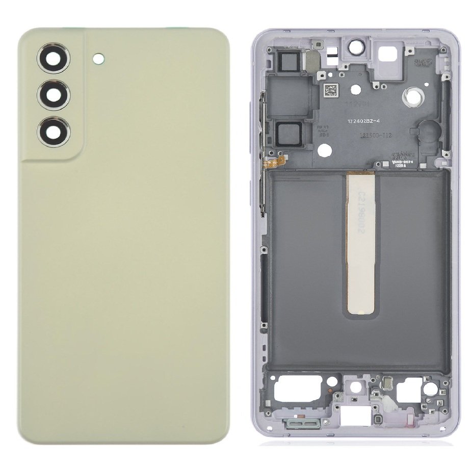 Samsung Galaxy S21 FE 5G Full Body Housing Replacement Back Frame Middle Chassis with Side Keys – Black, Dark Blue, Gold, White & Purple