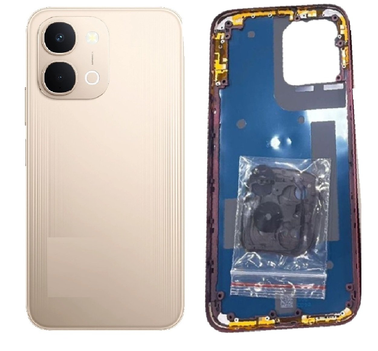 Vivo T5x 5G Full Body Housing Replacement Back Frame Middle Chassis with Side Keys – Green, White, Maroon & Gold