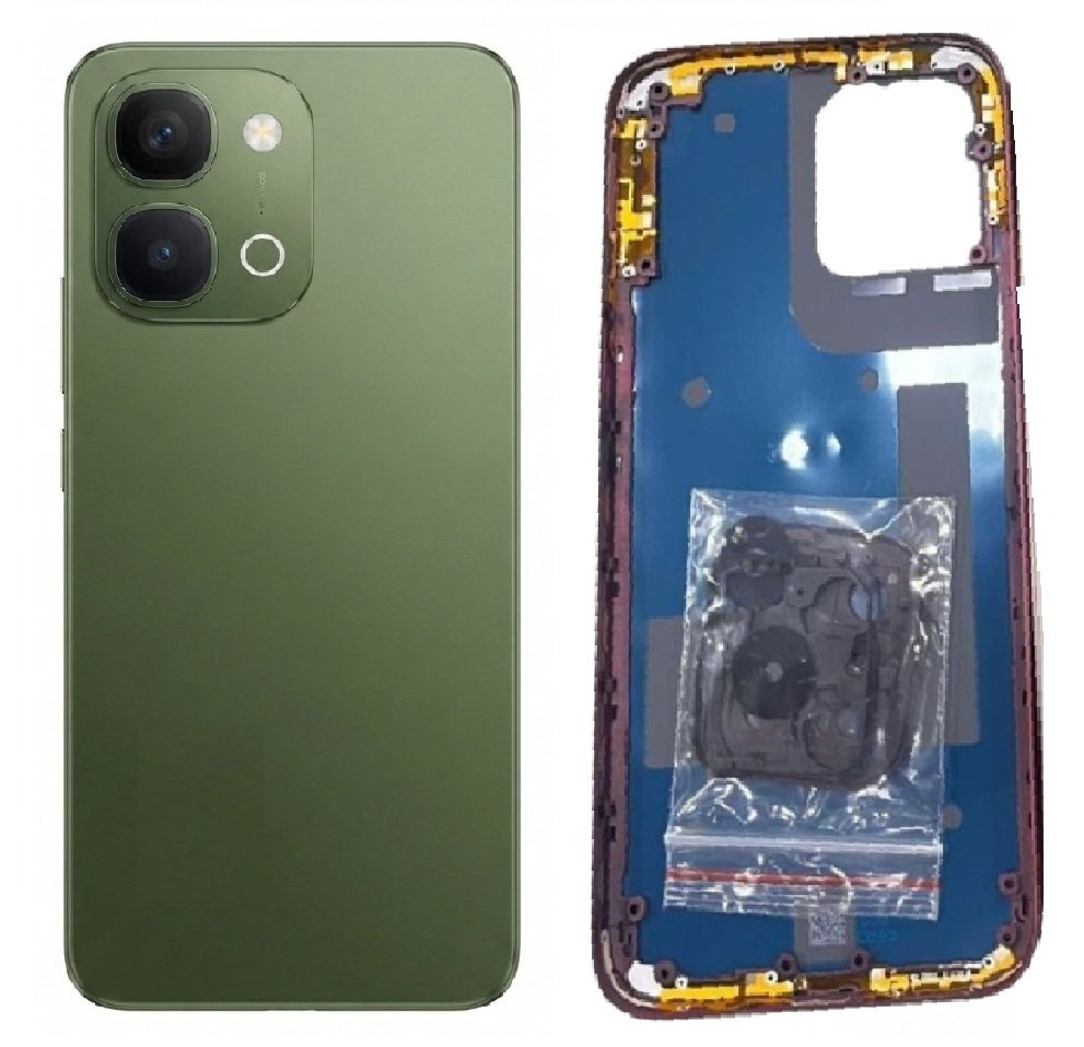 Vivo T5x 5G Full Body Housing Replacement Back Frame Middle Chassis with Side Keys – Green, White, Maroon & Gold