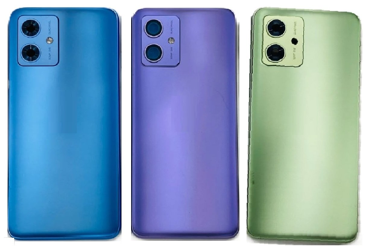 Motorola G64 5G Full Body Housing Replacement Back Frame Middle Chassis with Side Keys – Blue, Purple & Green